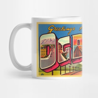 Greetings from Ogden Utah, Vintage Large Letter Postcard Mug